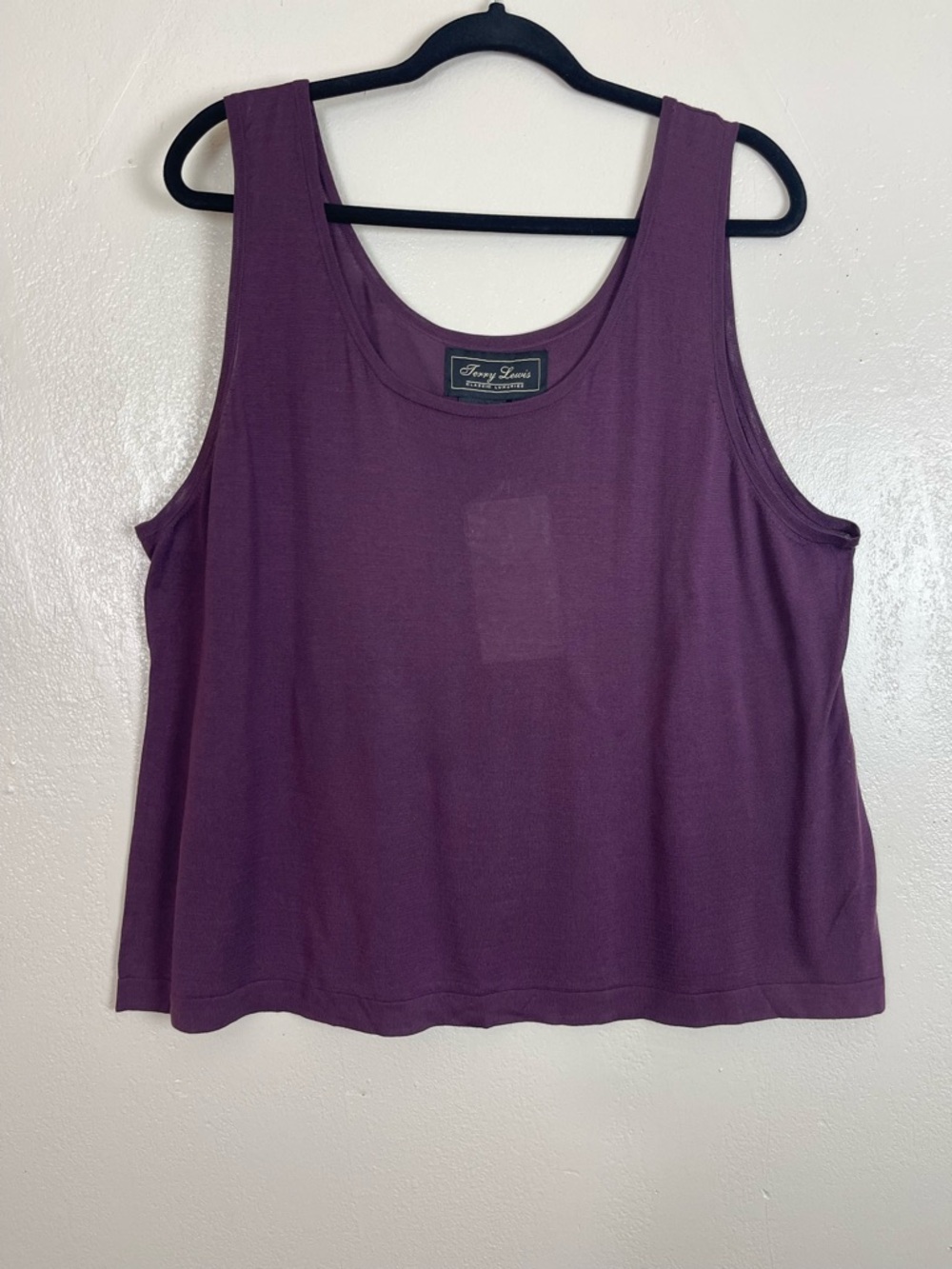 Terry Lewis Classic Luxuries Women's Scoop Neck Purple Silk Tank